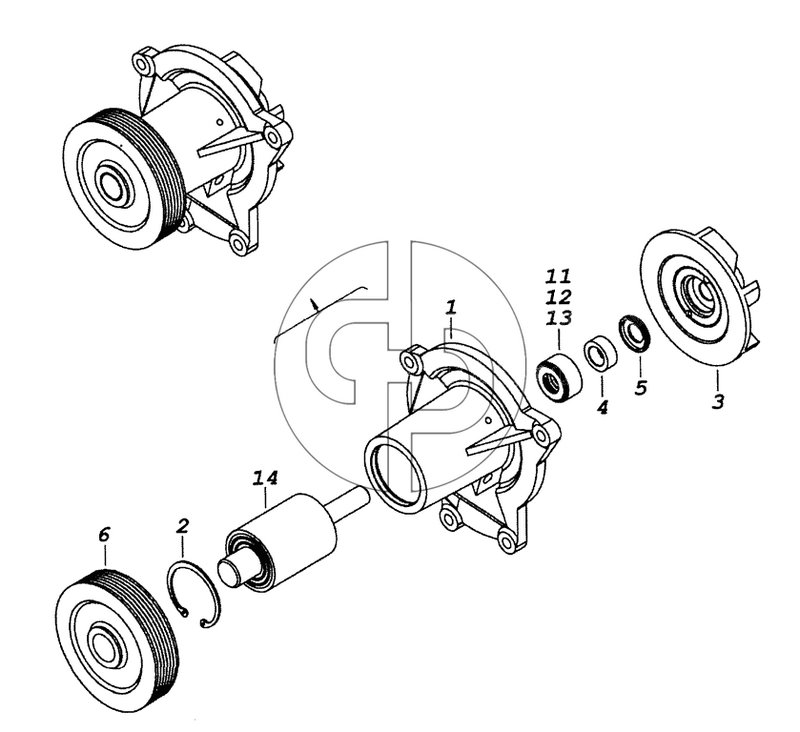 7406.1307010-01 Водяной насос (№6 на схеме)