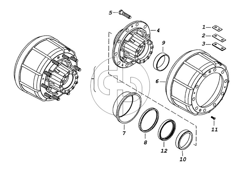 65115-3104010 Ступица заднего колеса с барабаном тормоза (№6 на схеме)
