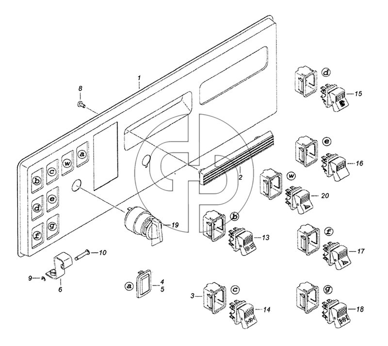 54115-3710428-50 Панель выключателей (№2 на схеме)
