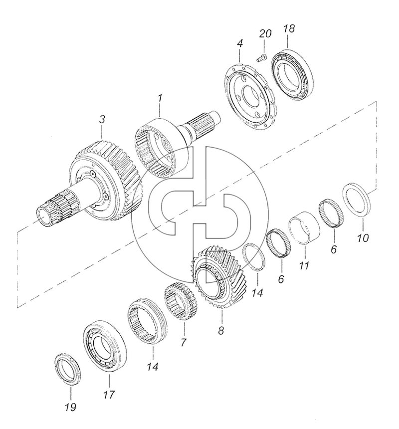 65111-1802150-10 Дифференциал раздаточной коробки - Transfer case differential (№19 на схеме)