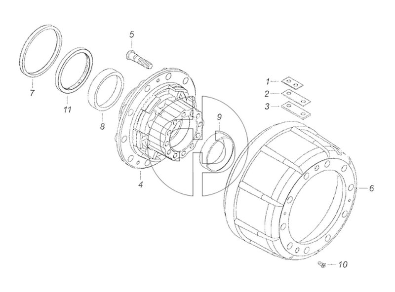 65115-3104010-20 Ступица заднего колеса с барабаном тормоза (№6 на схеме)