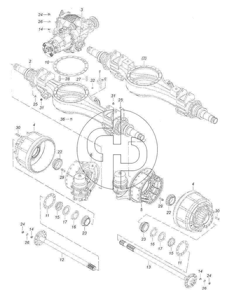 65115-2500025-10 Мост средний (№3 на схеме)