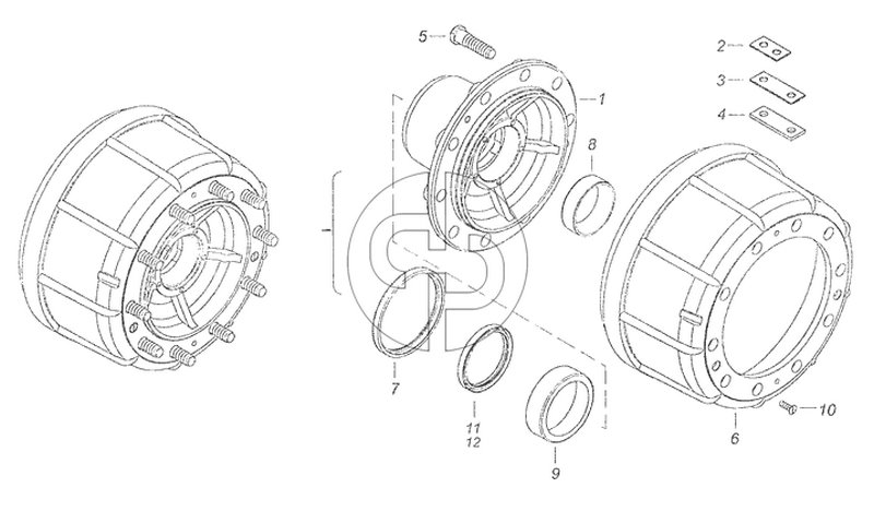 65115-3103010 Ступица переднего колеса с барабаном тормоза (№6 на схеме)