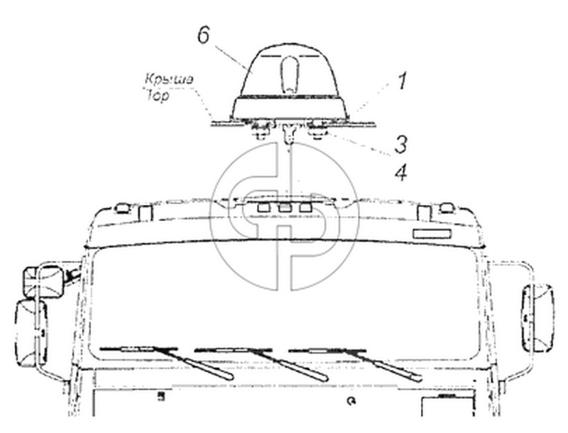 53205-3738001 Установка фонарей автопоезда (№1 на схеме)