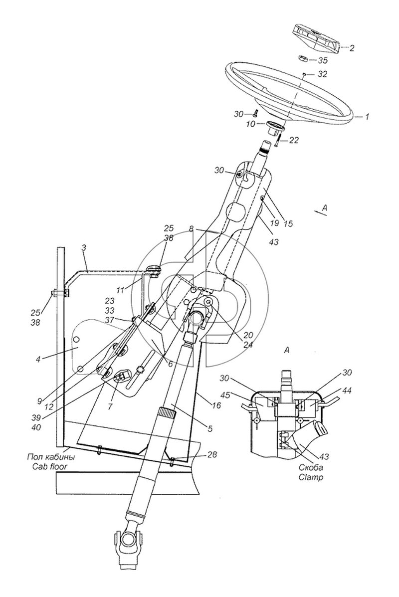 4308-3400014-40 Установка колонки рулевого управления (№45 на схеме)