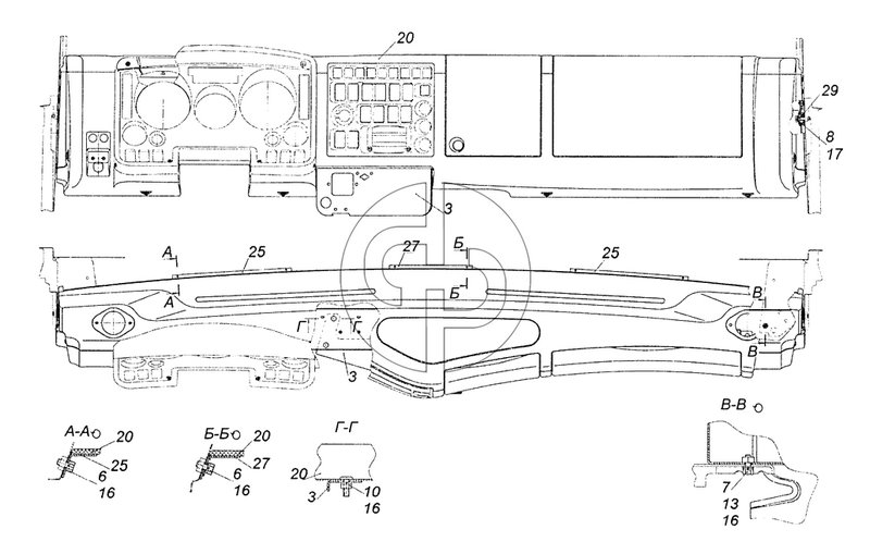 4308-5300023 Установка панели приборов (№6 на схеме)