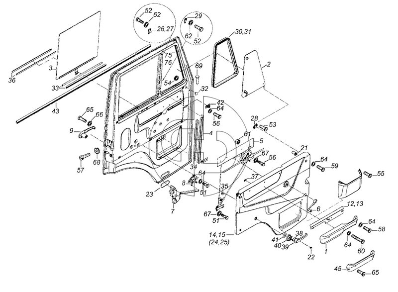 53205-6100005 Установка стекол и арматуры двери левой (№43 на схеме)