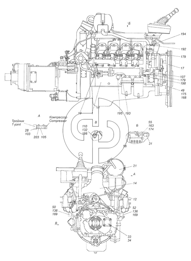 65201-1000250 Агрегат силовой 740.50-360 (№52 на схеме)