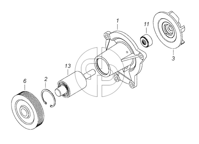 740.50-1307010 Водяной насос (№6 на схеме)