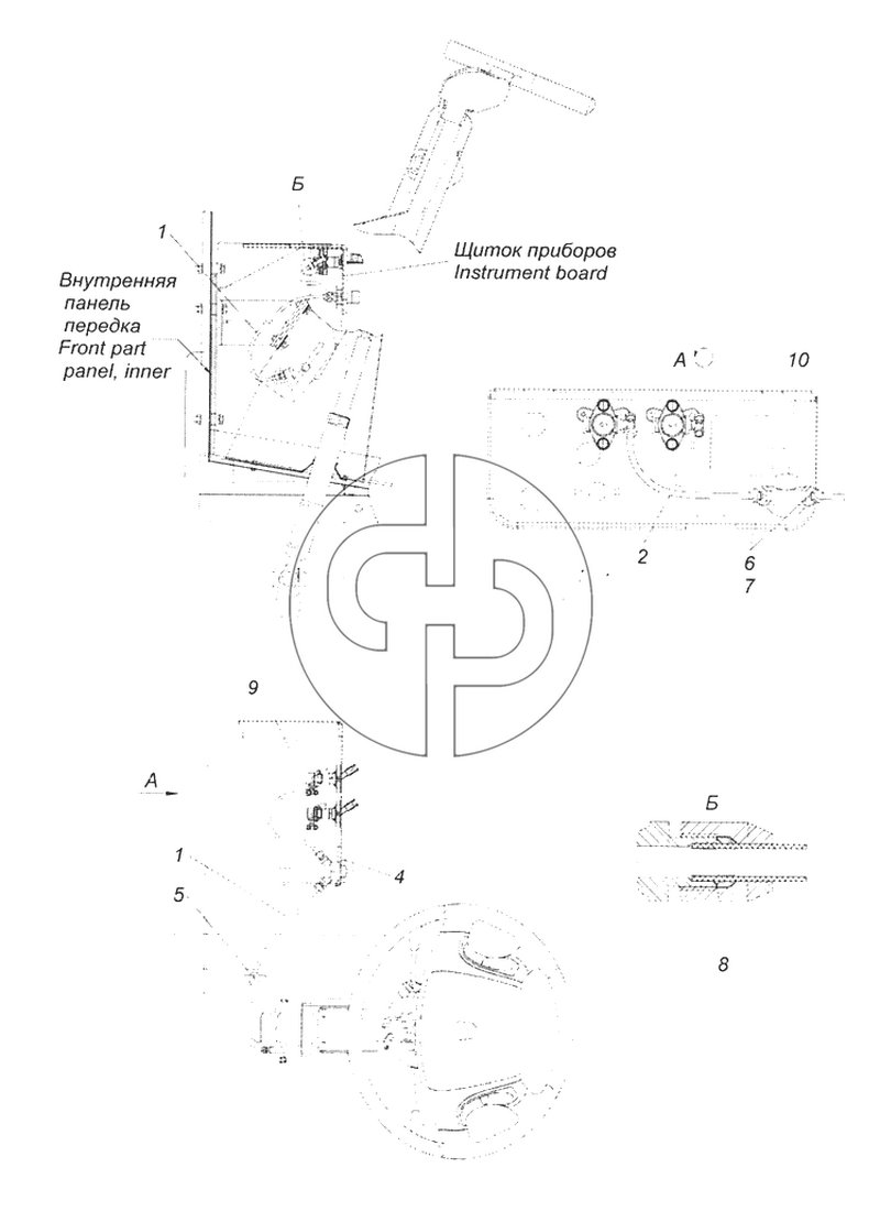 6520-3406014-19 Установка крана регулировки рулевой колонки (№6 на схеме)