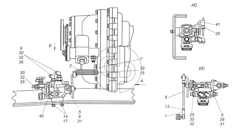 65201-3500033 Установка регулятора тормозных сил (№31 на схеме)