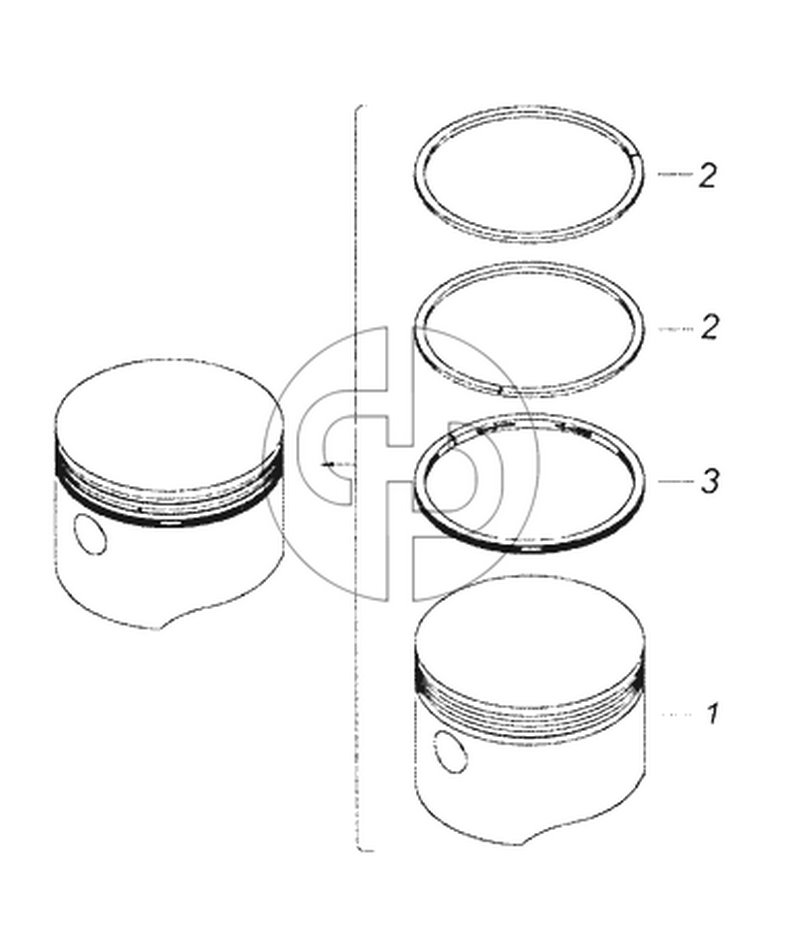 53205-3509154 Поршень в сборе (№1 на схеме)