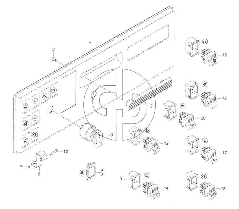 43114-3710428-20 Панель выключателей (№2 на схеме)
