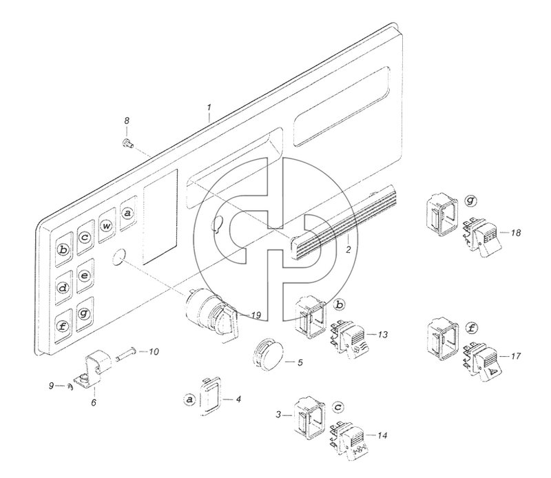 54115-3710428-50 Панель выключателей (№2 на схеме)