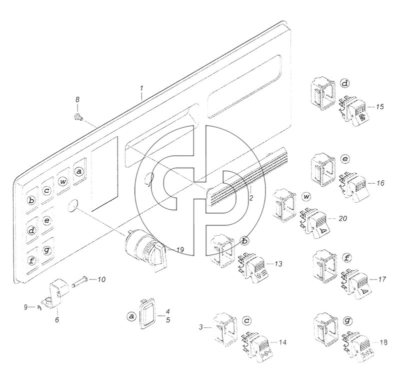 53229-3710428-28 Панель выключателей (№2 на схеме)