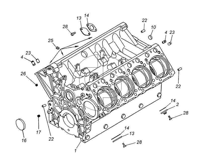 740.70-1002010 Блок цилиндров (№22 на схеме)