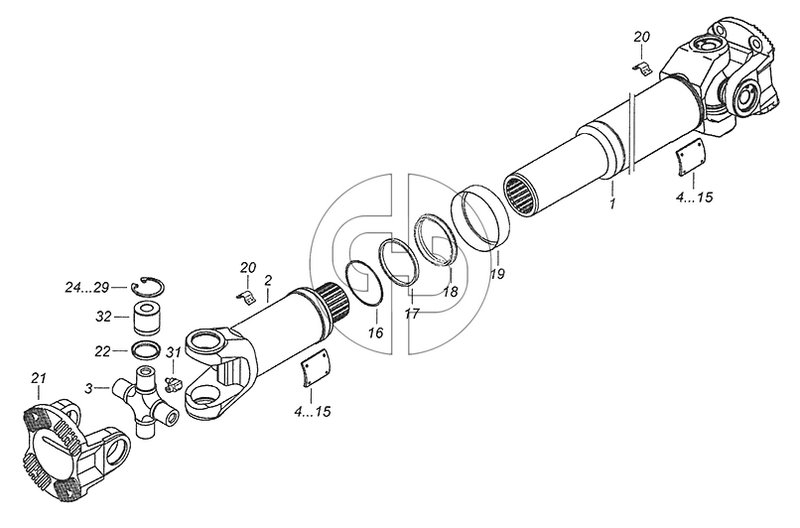 4326-2201011-10 Вал карданный заднего моста (№24 на схеме)