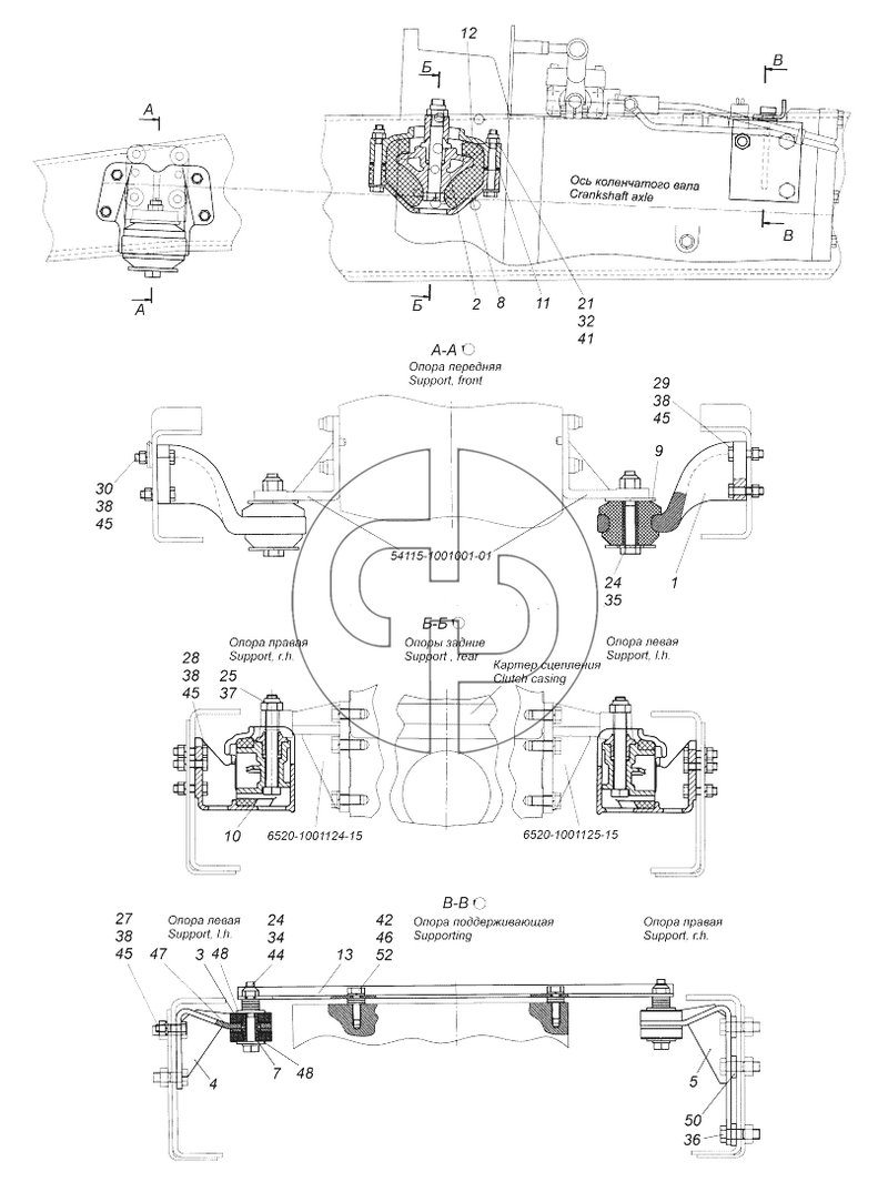 №1 (43118 (Евро 4) - 43118-1001005 Установка силового агрегата)