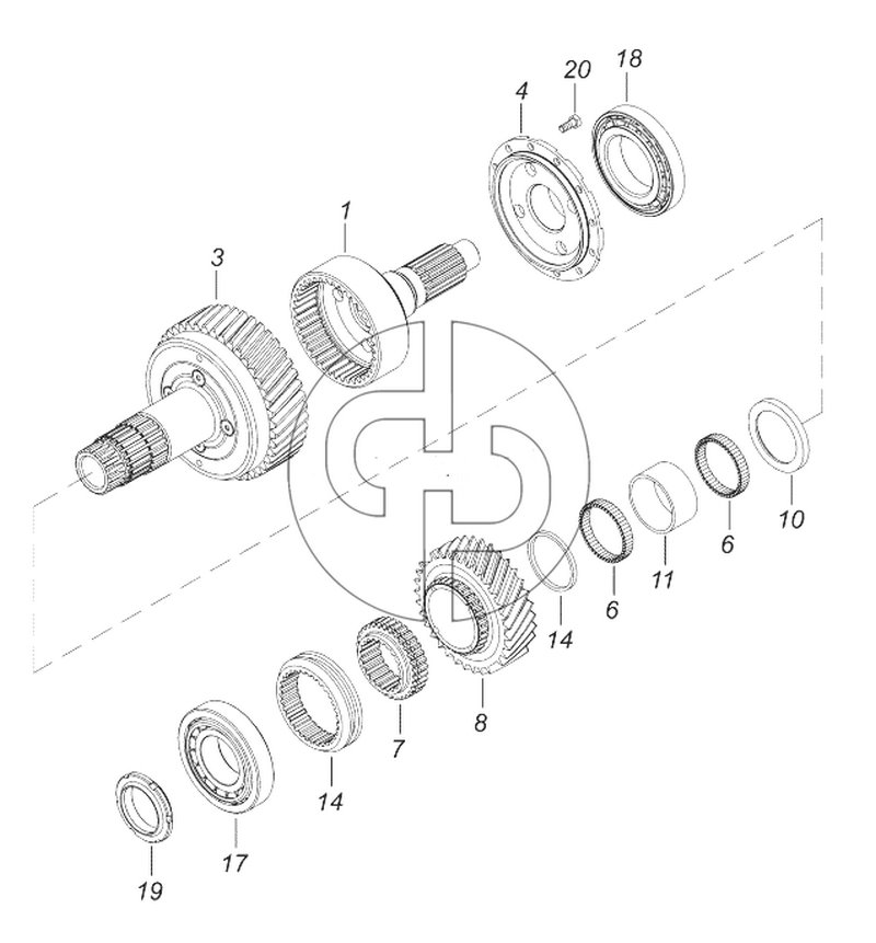 65111-1802150-10 Дифференциал раздаточной коробки (№19 на схеме)