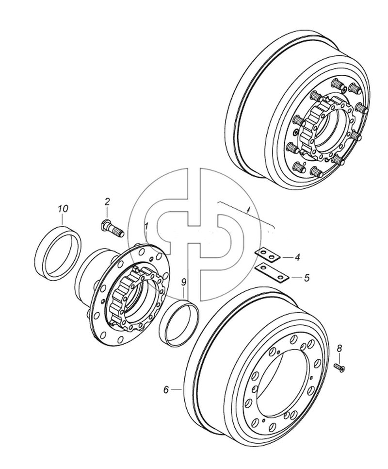 43114-3103010-10 Ступица колеса с барабаном тормоза (№6 на схеме)