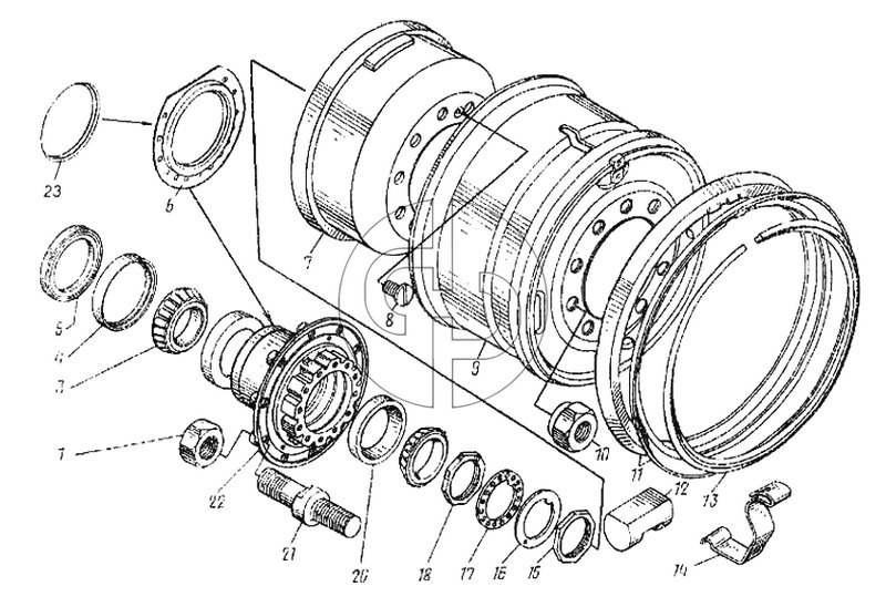 Колеса и ступицы колес (№7 на схеме)