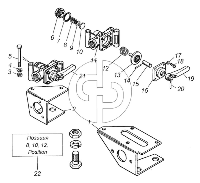 Кран разобщительный в сборе (№21 на схеме)