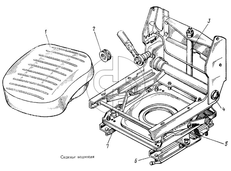 Сиденье водителя (№6 на схеме)