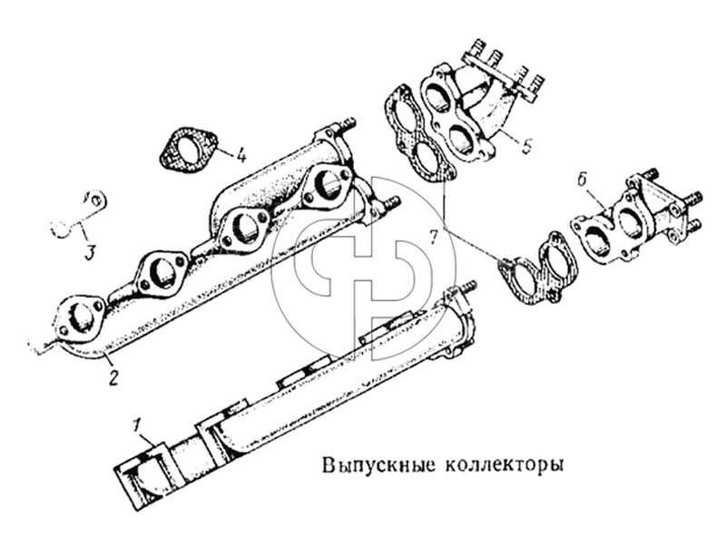 Выпускные коллекторы (№7 на схеме)