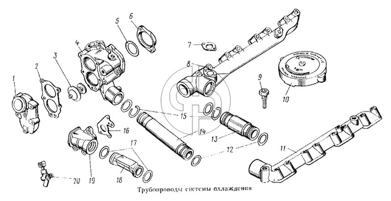 Трубопроводы системы охлаждения (№14 на схеме)