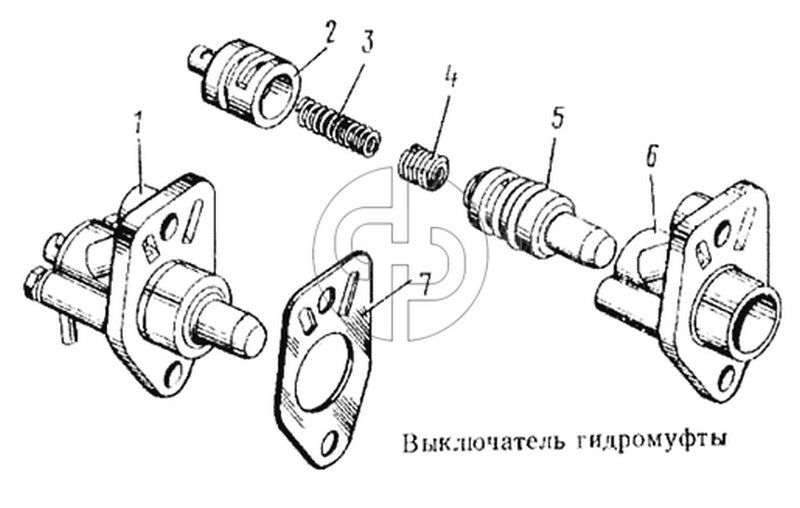Выключатель гидромуфты (№1 на схеме)