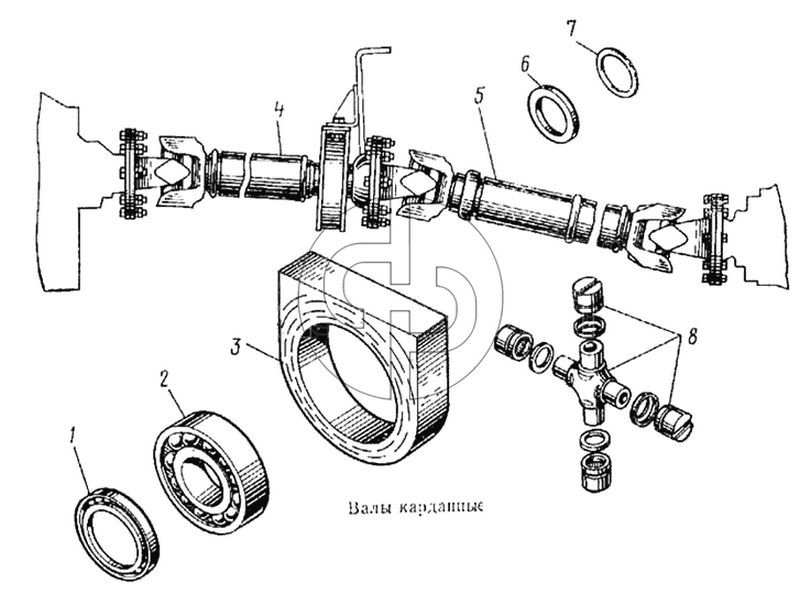 Валы карданные (№8 на схеме)