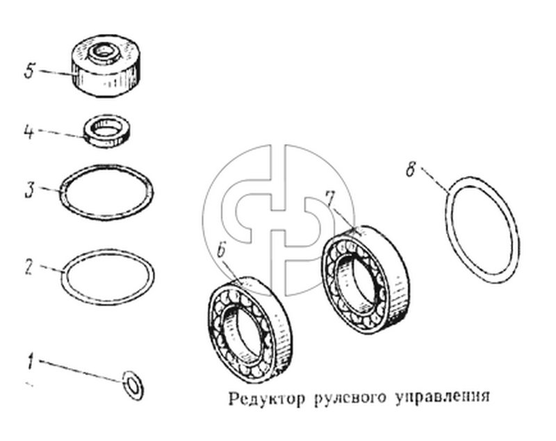 Редуктор рулевого управления (№4 на схеме)