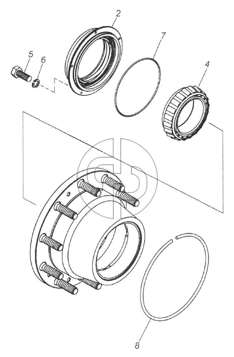 Ступица заднего колеса с манжетами (№8 на схеме)