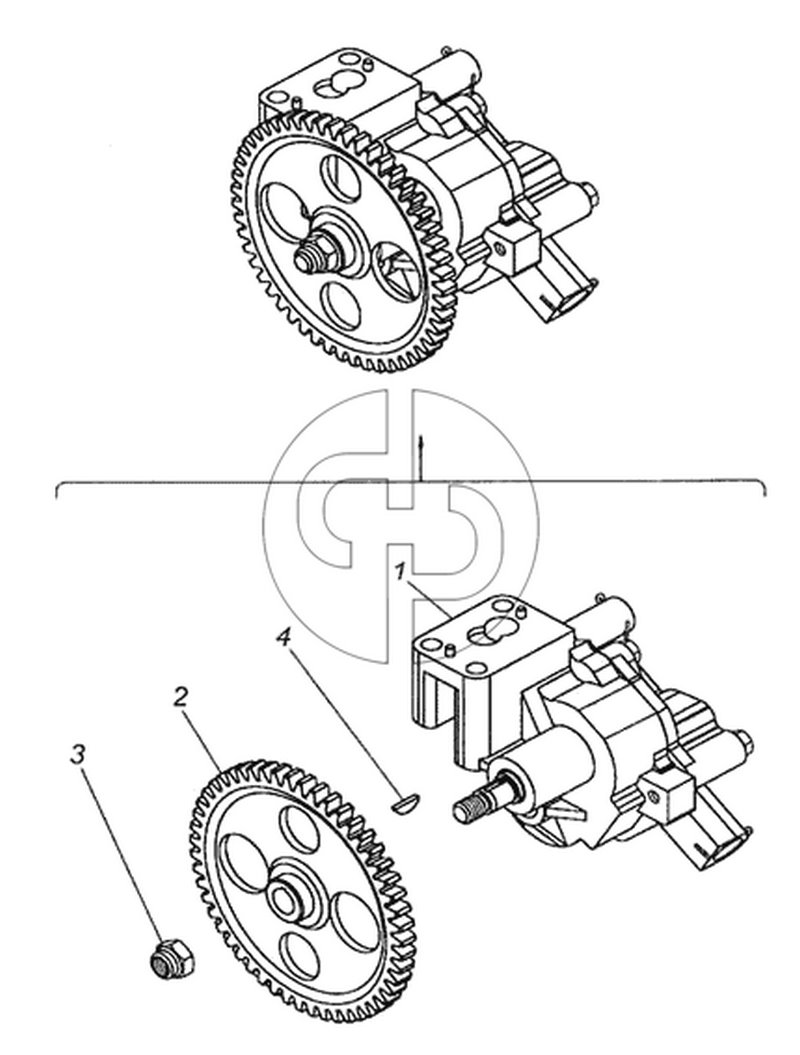 Масляный насос с шестерней (№740.11-1011010 на схеме)