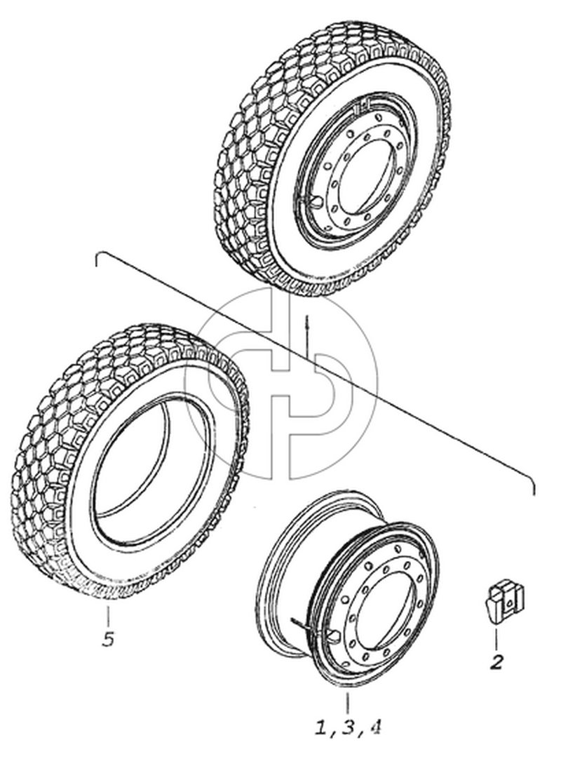 Колесо с шиной (№4 на схеме)