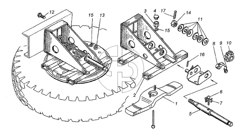 Держатель запасного колеса (№14 на схеме)