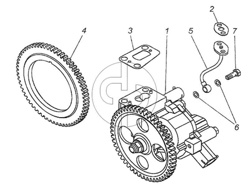 Комплект: насос масляный с шестерней (№7 на схеме)