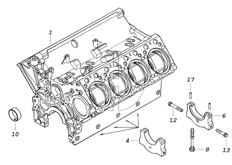 Блок цилиндров (№15 на схеме)