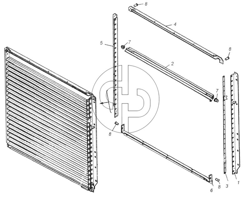 Жалюзи радиатора (№53205-1310110 на схеме)
