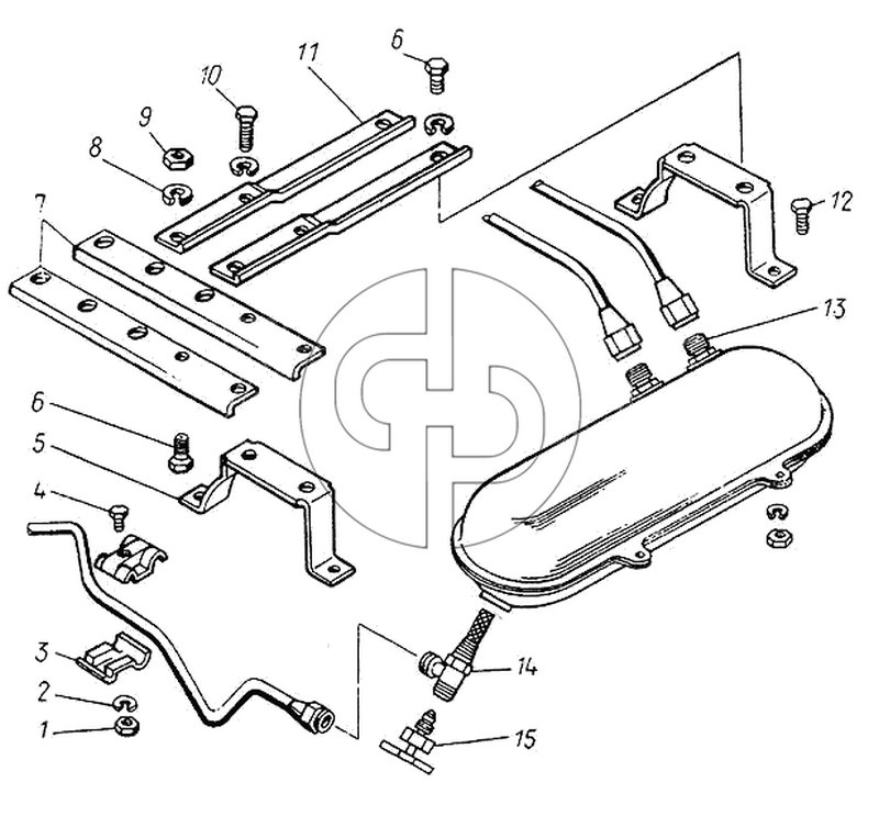 Крепление топливного бачка подогревателя (№13 на схеме)