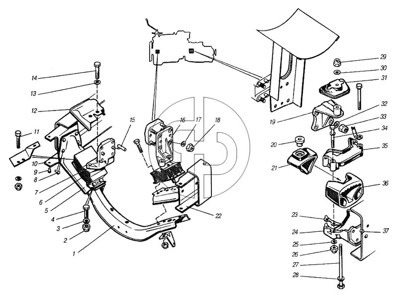 Подвеска силового агрегата (№31 на схеме)