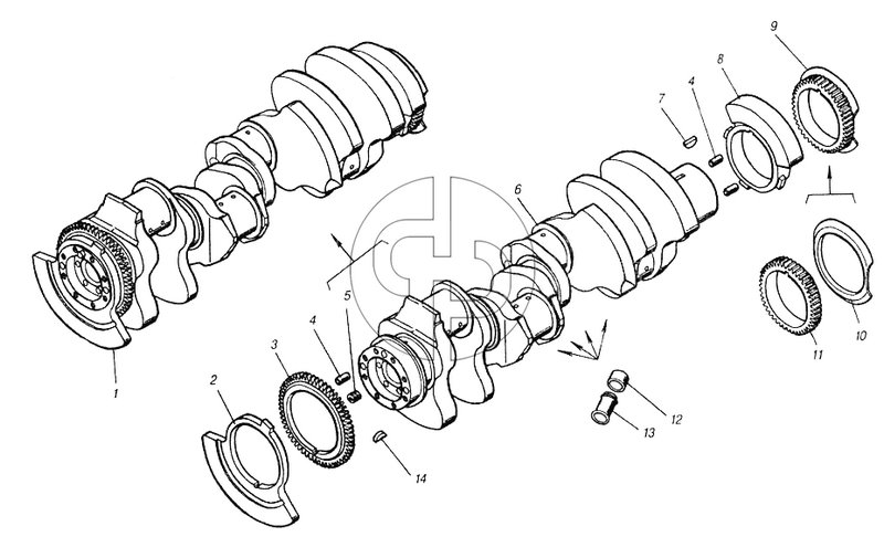 Вал коленчатый (№14 на схеме)