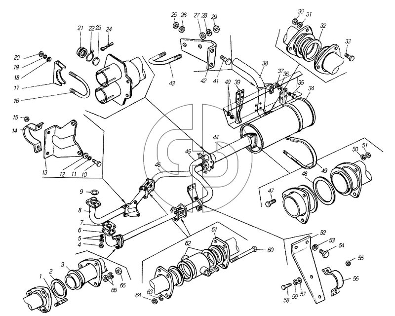 Глушитель выхлопа (№61 на схеме)