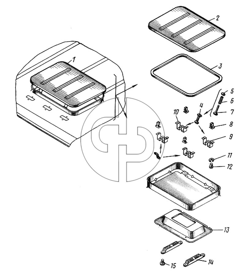Люки крыши (№1 на схеме)