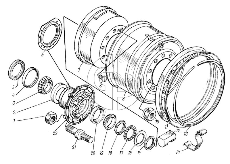 Колеса и ступицы колес (№7 на схеме)