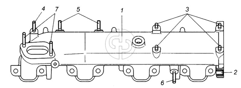 Коллектор впускной правый в сборе (№7 на схеме)