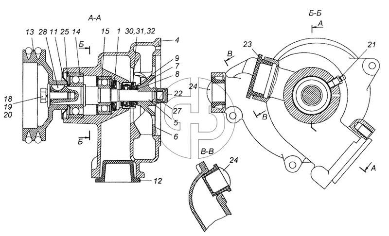 Насос водяной в сборе (№28 на схеме)