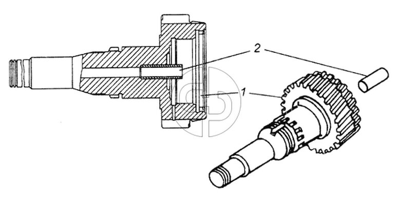 Вал первичный коробки передач с втулкой в сборе (№2 на схеме)