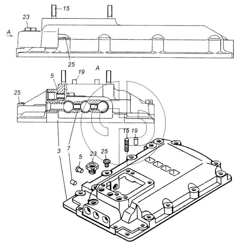 Крышка коробки передач верхняя в сборе (№19 на схеме)