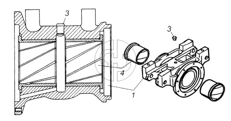 Башмак рессоры с втулками в сборе (№3 на схеме)